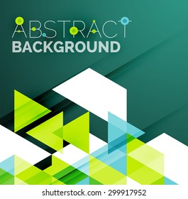 Abstract geometric background. Modern overlapping triangles. Unusual color shapes for your message. Business or tech presentation, app cover template