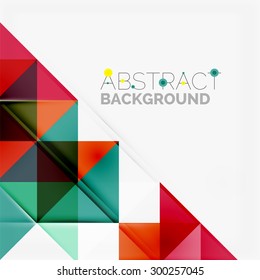 Abstract geometric background. Modern overlapping triangles. Unusual color shapes for your message. Business or tech presentation, app cover template
