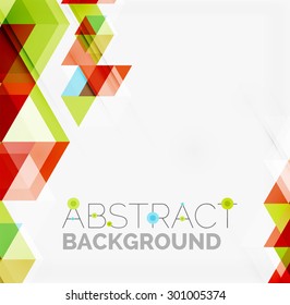 Abstract geometric background. Modern overlapping triangles. Unusual color shapes for your message. Business or tech presentation, app cover template