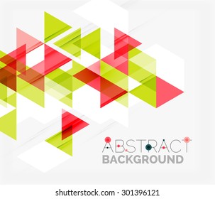 Abstract geometric background. Modern overlapping triangles. Unusual color shapes for your message. Business or tech presentation, app cover template