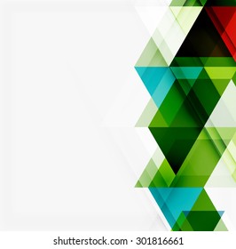 Abstract geometric background. Modern overlapping triangles. Unusual color shapes for your message. Business or tech presentation, app cover template