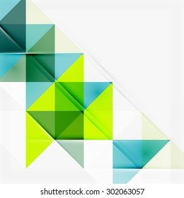 Abstrakter geometrischer Hintergrund. Moderne, sich überlappende Dreiecke. Ungewöhnliche Farbformen für Ihre Nachricht. Business- oder Technologiepräsentation, App-Titelvorlage