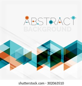 Abstract geometric background. Modern overlapping triangles. Unusual color shapes for your message. Business or tech presentation, app cover template