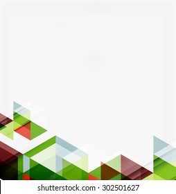 Abstract geometric background. Modern overlapping triangles. Unusual color shapes for your message. Business or tech presentation, app cover template