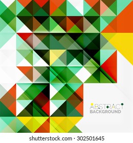 Abstract geometric background. Modern overlapping triangles. Unusual color shapes for your message. Business or tech presentation, app cover template