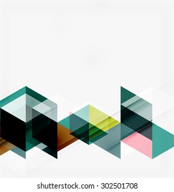 Abstract geometric background. Modern overlapping triangles. Unusual color shapes for your message. Business or tech presentation, app cover template