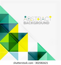 Abstract geometric background. Modern overlapping triangles. Unusual color shapes for your message. Business or tech presentation, app cover template