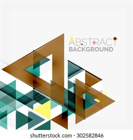 Abstract geometric background. Modern overlapping triangles. Unusual color shapes for your message. Business or tech presentation, app cover template