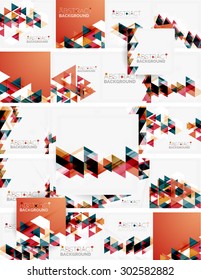 Abstract geometric background. Modern overlapping triangles. Unusual color shapes for your message. Business or tech presentation, app cover template