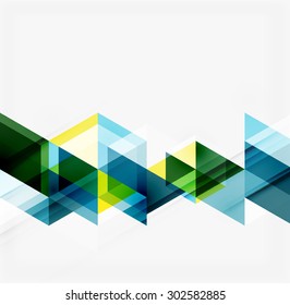 Abstract geometric background. Modern overlapping triangles. Unusual color shapes for your message. Business or tech presentation, app cover template