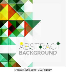 Abstract geometric background. Modern overlapping triangles. Unusual color shapes for your message. Business or tech presentation, app cover template