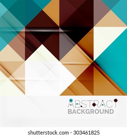 Abstract geometric background. Modern overlapping triangles. Unusual color shapes for your message. Business or tech presentation, app cover template