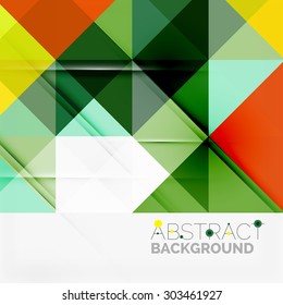 Abstract geometric background. Modern overlapping triangles. Unusual color shapes for your message. Business or tech presentation, app cover template