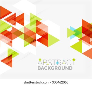 Abstract geometric background. Modern overlapping triangles. Unusual color shapes for your message. Business or tech presentation, app cover template