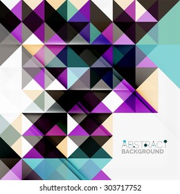 Abstract geometric background. Modern overlapping triangles. Unusual color shapes for your message. Business or tech presentation, app cover template