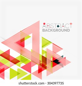 Abstract geometric background. Modern overlapping triangles. Unusual color shapes for your message. Business or tech presentation, app cover template