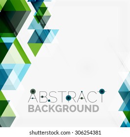 Abstract geometric background. Modern overlapping triangles. Unusual color shapes for your message. Business or tech presentation, app cover template
