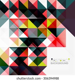 Abstract geometric background. Modern overlapping triangles. Unusual color shapes for your message. Business or tech presentation, app cover template