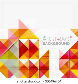 Abstract geometric background. Modern overlapping triangles. Unusual color shapes for your message. Business or tech presentation, app cover template