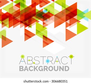 Abstrakter geometrischer Hintergrund. Moderne, sich überlappende Dreiecke. Ungewöhnliche Farbformen für Ihre Nachricht. Business- oder Technologiepräsentation, App-Titelvorlage