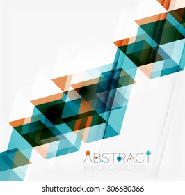 Abstract geometric background. Modern overlapping triangles. Unusual color shapes for your message. Business or tech presentation, app cover template