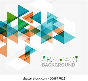 Abstract geometric background. Modern overlapping triangles. Unusual color shapes for your message. Business or tech presentation, app cover template