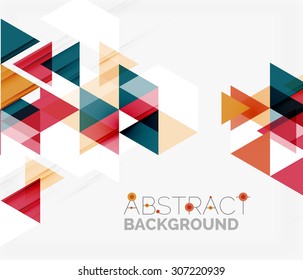 Fondo geométrico abstracto. Triángulos superpuestos modernos. Formas de color inusuales para el mensaje. Presentación empresarial o tecnológica, plantilla de portada de aplicaciones