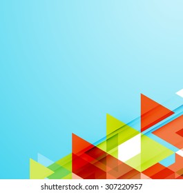 Abstract geometric background. Modern overlapping triangles. Unusual color shapes for your message. Business or tech presentation, app cover template