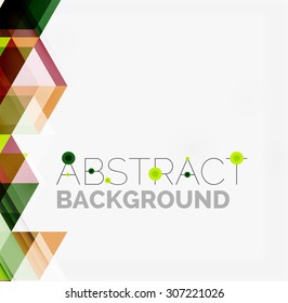 Fondo geométrico abstracto. Triángulos superpuestos modernos. Formas de color inusuales para el mensaje. Presentación empresarial o tecnológica, plantilla de portada de aplicaciones