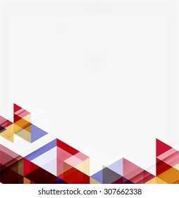 Abstract geometric background. Modern overlapping triangles. Unusual color shapes for your message. Business or tech presentation, app cover template