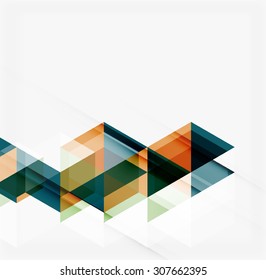 Abstract geometric background. Modern overlapping triangles. Unusual color shapes for your message. Business or tech presentation, app cover template