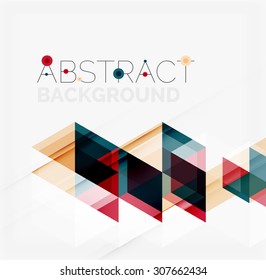 Abstract geometric background. Modern overlapping triangles. Unusual color shapes for your message. Business or tech presentation, app cover template