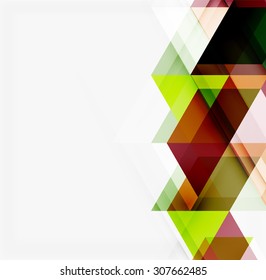 Abstract geometric background. Modern overlapping triangles. Unusual color shapes for your message. Business or tech presentation, app cover template