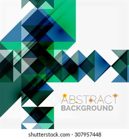 Abstract geometric background. Modern overlapping triangles. Unusual color shapes for your message. Business or tech presentation, app cover template