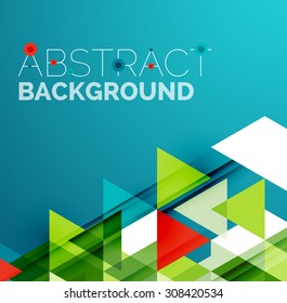 Abstract geometric background. Modern overlapping triangles. Unusual color shapes for your message. Business or tech presentation, app cover template