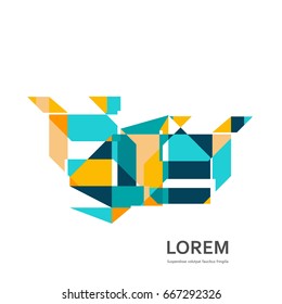 Abstract geometric background with modern overlapping triangles
