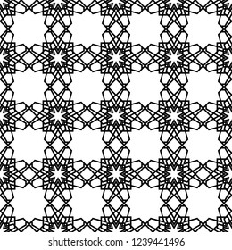 Abstract, geometric background, modern seamless pattern, wrapping paper, fashion style, black and white trendy fabric, simple ornaments, template