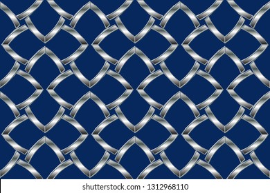 Abstract, geometric background, modern seamless pattern, wrapping paper, fashion style, and golden , silver  trendy fabric, simple ornaments, template Volumetric metal mosaic on a colored background. 