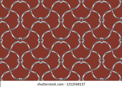 Abstract, geometric background, modern seamless pattern, wrapping paper, fashion style, and golden , silver  trendy fabric, simple ornaments, template Volumetric metal mosaic on a colored background. 
