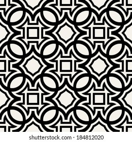 Abstract, geometric background, modern seamless pattern, wrapping paper, 60s, 70s fashion style, black and white trendy fabric, simple ornaments, template, layout, sketch, tissue samples for design