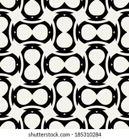Abstract, geometric background, modern seamless pattern, wrapping paper, 60s, 70s fashion style, black and white trendy fabric, simple ornaments, template, layout, sketch, tissue samples for design