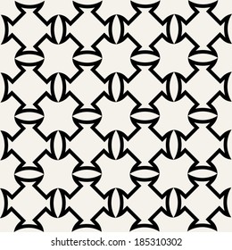 Abstract, geometric background, modern seamless pattern, wrapping paper, 60s, 70s fashion style, black and white trendy fabric, simple ornaments, template, layout, sketch, tissue samples for design