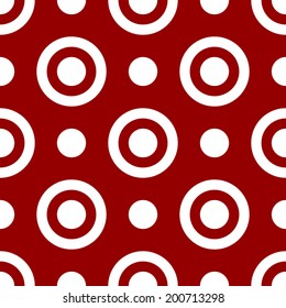 Abstract geometric background, modern seamless pattern, retro style creative ornament, red vector wallpaper, wrapping paper, 1950s, 1960s, 1970s fashion style, template, layout for design