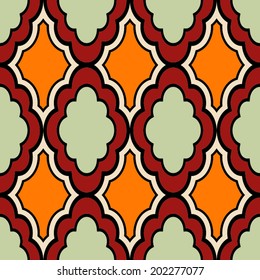 Abstract geometric background, modern seamless pattern, wrapping paper, 50s, 60s, 70s fashion style, colorful trendy fabric, simple ornament, template, layout, sketch, tissue samples for design