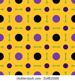 Abstract geometric background, modern seamless pattern, retro style creative ornament, colorful vector wallpaper, wrapping paper, 1950s, 1960s, 1970s fashion style, template, layout for design