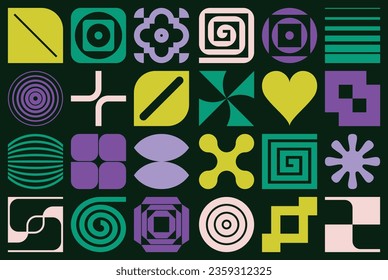 Abstract geometric background with modern shapes ans symbols.