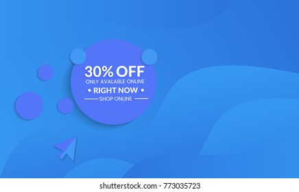 Abstract geometric background. Modern template for social media banner. Contemporary material design with realistic shadow over flat gradient background.