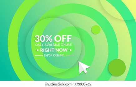 Abstract geometric background. Modern template for social media banner. Contemporary material design with realistic shadow over flat gradient background.
