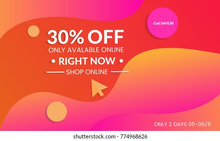Abstract geometric background. Modern template for social media banner. Contemporary material design with realistic shadow over flat gradient background.