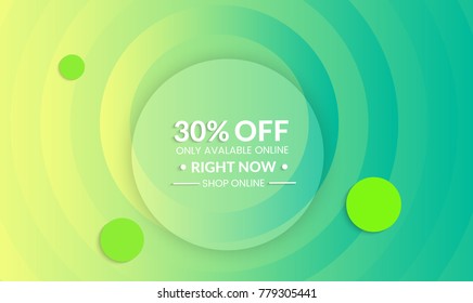 Abstract geometric background. Modern template for social media banner. Contemporary material design with realistic shadow over flat gradient background.